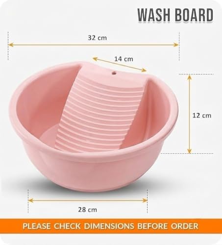 Portable Mini Wash Board Basin for Hand Washing Clothes | Multi-Purpose Plastic Laundry Tub for Baby Clothes, Socks, Undergarments & Small Garments