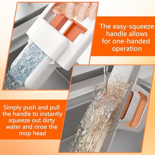 Mini Foldable Sponge Mop, Self-Squeeze Desktop Mop for Small Spaces, Wet & Dry Portable Cleaning Tool for Kitchen Countertops, Bathroom Sink, Glass, Car, RV, Dorm Room