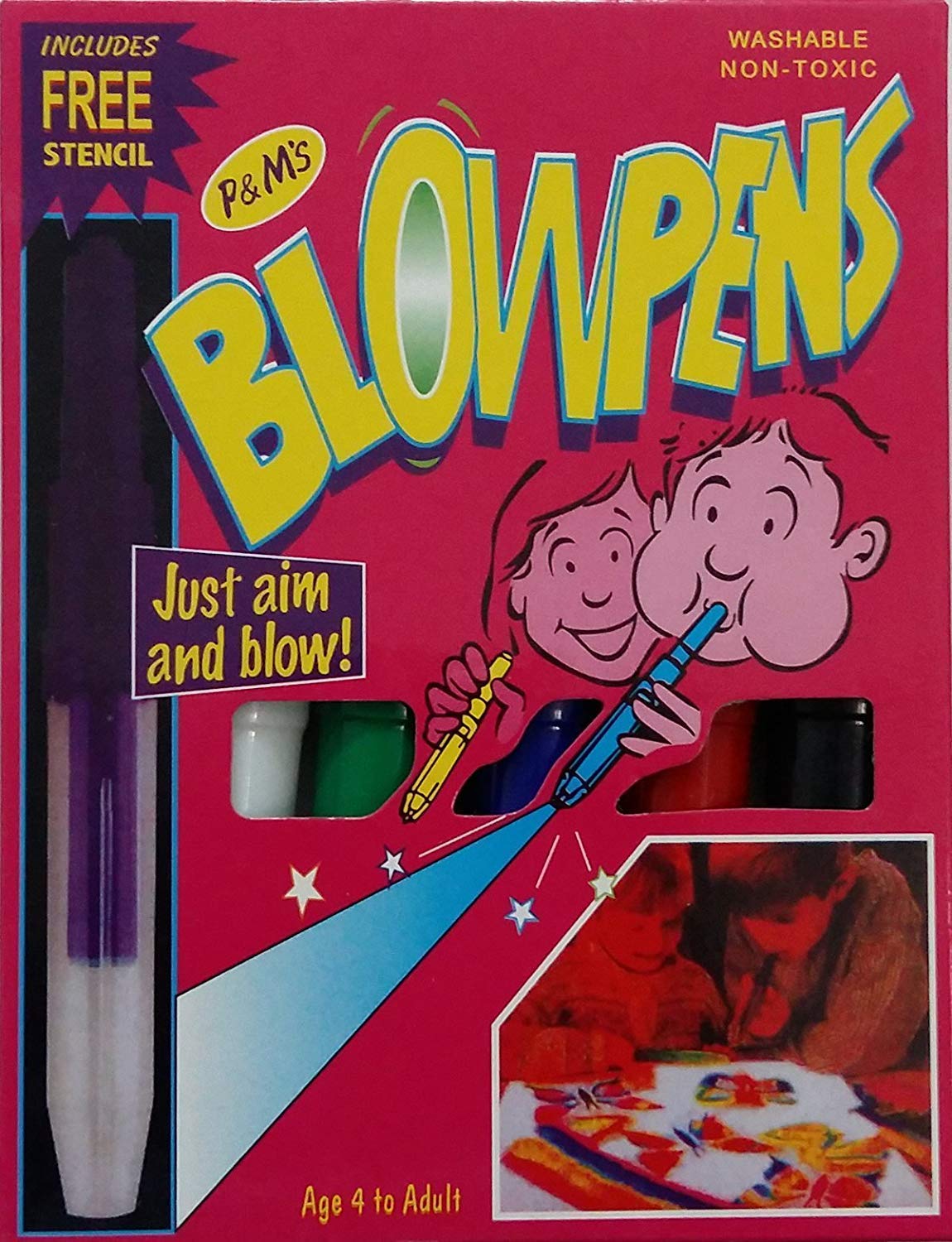Magic Blow Pens Colour Spray Set – 6 Pcs Dual Function Spray & Sketch Pens | Airbrush Coloring Markers for Kids, Students, DIY Art, Stencil Drawing & Creative Crafts
