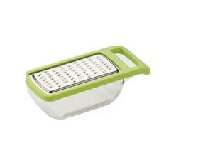 Stainless Steel Cheese Grater with Container – Kitchen Grater for Cheese, Vegetables, Fruits & Ginger – Box Grater with Storage for Easy Grating & Collection