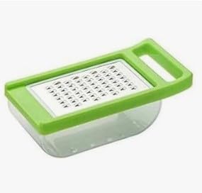Stainless Steel Cheese Grater with Container – Kitchen Grater for Cheese, Vegetables, Fruits & Ginger – Box Grater with Storage for Easy Grating & Collection