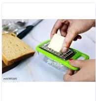 Stainless Steel Cheese Grater with Container – Kitchen Grater for Cheese, Vegetables, Fruits & Ginger – Box Grater with Storage for Easy Grating & Collection