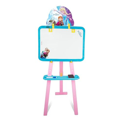 Amazon Brand - Jam & Honey 5-in-1 Kids Easel Board 4+ Years, Double-Sided Magnetic Whiteboard & Chalkboard with Alphabets & Numbers, Educational Art Learning Toy, BIS Certified Child Safe, Blue & Red