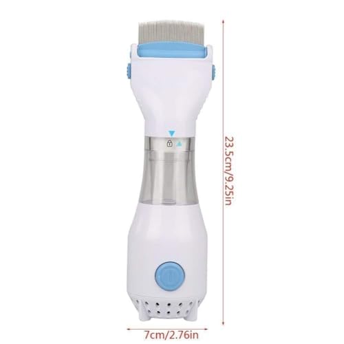 Electric Head Lice Comb – Chemical-Free Lice & Nits Removal Tool with Suction – Reusable Lice Capture Comb for Kids & Adults – Safe, Gentle, and Effective Hair Vacuum Machine (WHITE)