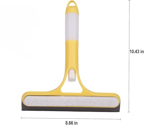 3-in-1 Window Cleaning Scraper with Spray Squeegee | Glass Cleaner Tool with Spray Bottle & Replaceable Sponge | Multifunctional Window Wiper for Home, Car, Bathroom & Mirrors (Yellow)