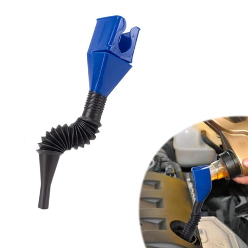 MR.JV Flexible Draining Tool Snap Funnel – Spill-Free Plastic Funnel, Multifunctional Long Neck for Automotive Oil, Engine Fluids, Water, Diesel, Kerosene, and More (Pack of 1)