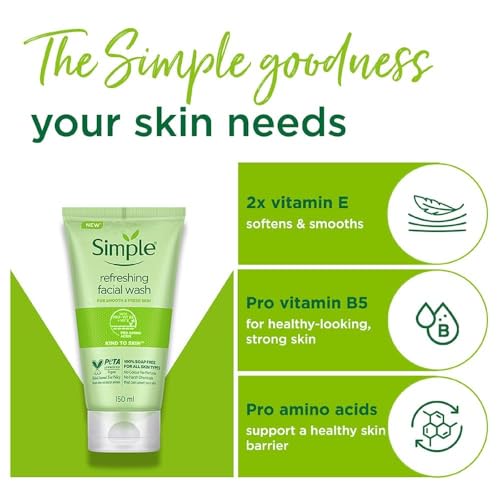 Simple Kind To Skin Refreshing Facial Wash 150 ml (Pack of 2)