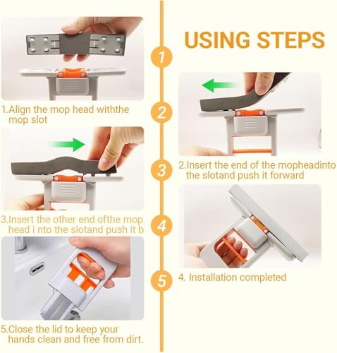 Mini Foldable Sponge Mop, Self-Squeeze Desktop Mop for Small Spaces, Wet & Dry Portable Cleaning Tool for Kitchen Countertops, Bathroom Sink, Glass, Car, RV, Dorm Room