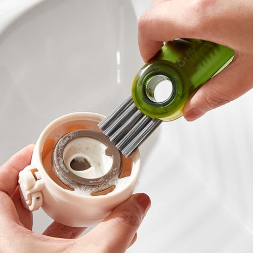 Bowiemall Cup Lid Gap Cleaning Brush Multifunctional 3 in 1 Cup Crevice Cleaning Tools Bottle Cleaner Brush for Bottles Glass