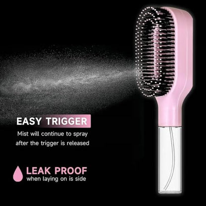 2-in-1 Spray Comb for Hair, Water Spray Detangling Brush with Built-In Mist Bottle, Anti-Frizz Wet Hair Brush for Men, Women & Kids Ideal for Long, Thick & Curly Hair