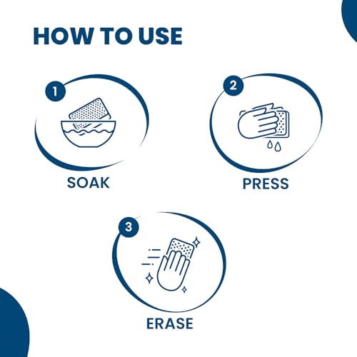 Happi Planet Magic Eraser | Pack of 4 | No Scratch Multi-Surface Cleaning Sponge | Removes 100+ Tough Stains | Just Add Water | Walls, Kitchen, Bathroom, Shoes & Switch Boards
