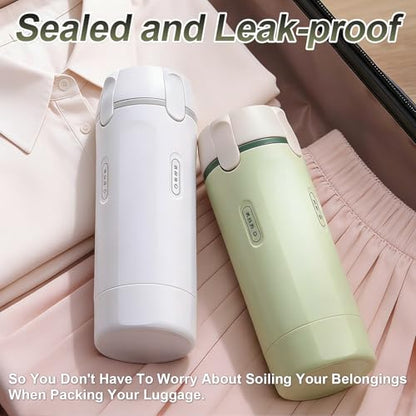 4 in 1 Travel Pump Dispenser Bottle, 30ml, 4 Pack Leakproof Pump Containers with Measuring Scale and Label Stickers, Portable Bottles for Toiletries, Shower and Travel, Green