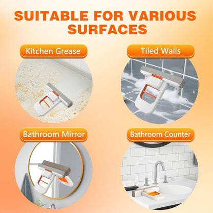 Mini Foldable Desktop Sponge Mop, Portable Handheld Self-Squeeze Cleaning Mop, Wet & Dry Cleaning Tool for Kitchen, Bathroom, Tiles, Glass, Window, Desk & Small Spaces (Pack of 1)