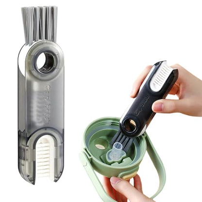Bowiemall Cup Lid Gap Cleaning Brush Multifunctional 3 in 1 Cup Crevice Cleaning Tools Bottle Cleaner Brush for Bottles Glass