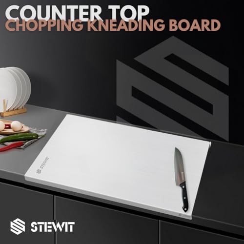 Stewit® Large Stainless Steel Cutting Board for Kitchen,Chopping Board for Meat, Vegetables & Fruit, Extra Large Heavy Duty Countertop Surface, Easy to Clean & Durable