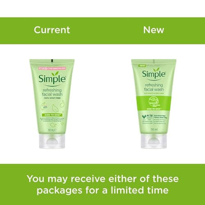 Simple Kind To Skin Refreshing Facial Wash 150 ml (Pack of 2)