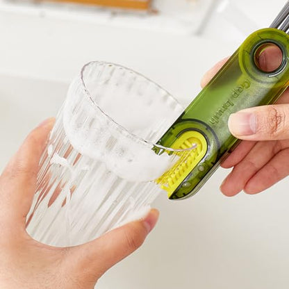 Bowiemall Cup Lid Gap Cleaning Brush Multifunctional 3 in 1 Cup Crevice Cleaning Tools Bottle Cleaner Brush for Bottles Glass