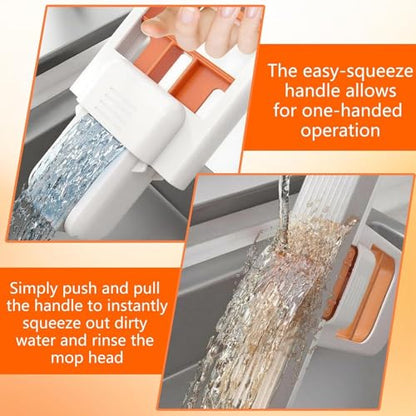 Mini Foldable Sponge Mop, Self-Squeeze Desktop Mop for Small Spaces, Wet & Dry Portable Cleaning Tool for Kitchen Countertops, Bathroom Sink, Glass, Car, RV, Dorm Room