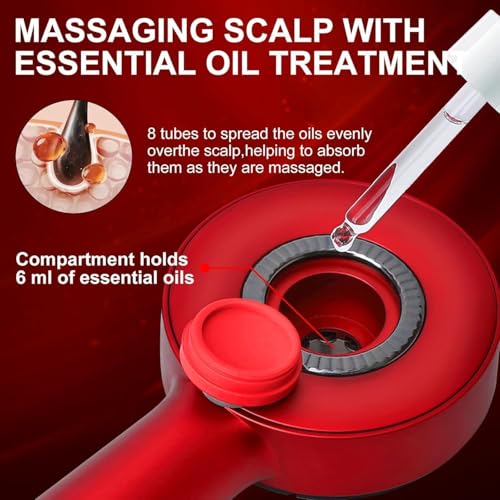 KIMEE Premium Electric Scalp Massager Comb with 3-in-1 Hair Oil Applicator (Multicolour), Shiatsu Head Massage Brush for Hair Growth & Stress Relief, Portable Detangling Set, Head Relaxation at Home