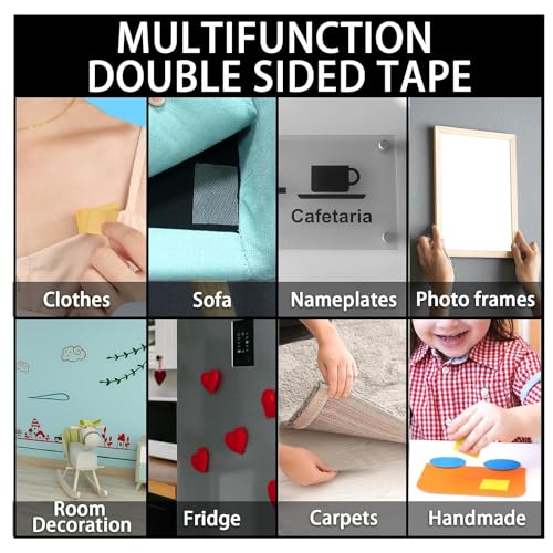 Sakar Multifunctional Double Side Fabric Tape, Heavy Duty Carpet Tape, Clear Tape for Clothes, Strong Adhesive Two Sides Tape, No Glue Residue High Stickness (2 CM * 3 Meter)