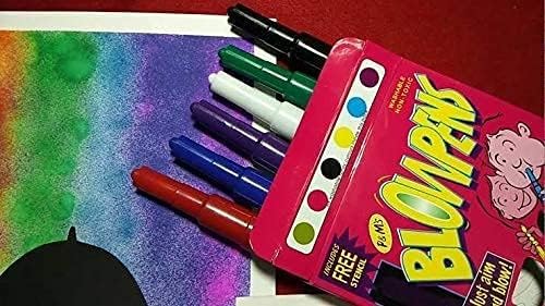 Magic Blow Pens Colour Spray Set – 6 Pcs Dual Function Spray & Sketch Pens | Airbrush Coloring Markers for Kids, Students, DIY Art, Stencil Drawing & Creative Crafts