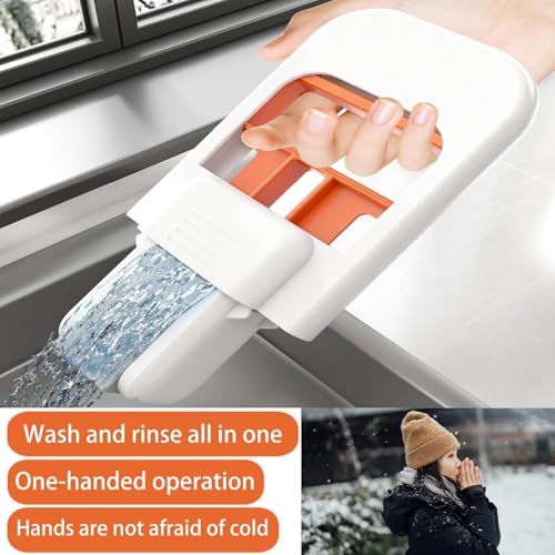 Mini Foldable Sponge Mop, Self-Squeeze Desktop Mop for Small Spaces, Wet & Dry Portable Cleaning Tool for Kitchen Countertops, Bathroom Sink, Glass, Car, RV, Dorm Room