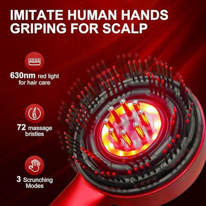 KIMEE Premium Electric Scalp Massager Comb with 3-in-1 Hair Oil Applicator (Multicolour), Shiatsu Head Massage Brush for Hair Growth & Stress Relief, Portable Detangling Set, Head Relaxation at Home