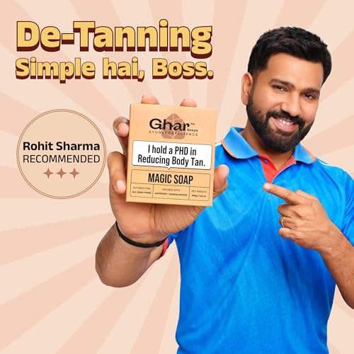Ghar Soaps Sandalwood & Saffron Magic Soaps For Bath (300 Gms Pack Of 3) | Paraben Free | Chandan & Kesar Bath Soap | Handmade Soaps For Glowing | Skin Brightening Soap For Men & Women