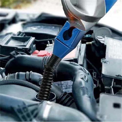 MR.JV Flexible Draining Tool Snap Funnel – Spill-Free Plastic Funnel, Multifunctional Long Neck for Automotive Oil, Engine Fluids, Water, Diesel, Kerosene, and More (Pack of 1)