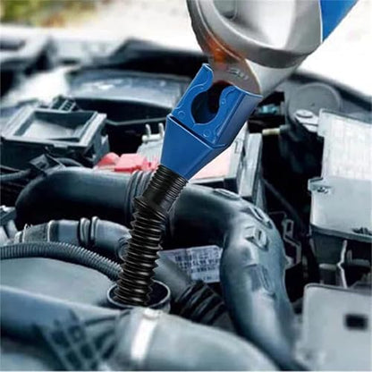 MR.JV Flexible Draining Tool Snap Funnel – Spill-Free Plastic Funnel, Multifunctional Long Neck for Automotive Oil, Engine Fluids, Water, Diesel, Kerosene, and More (Pack of 1)