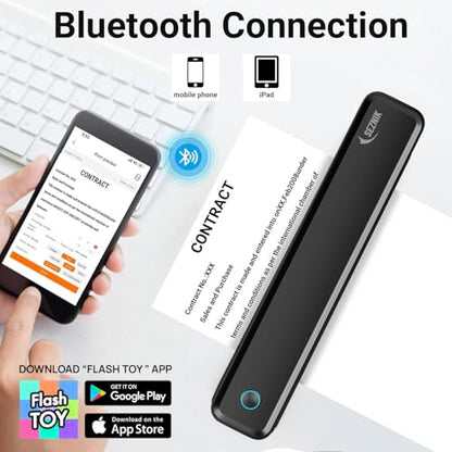 SEZNIK Portable A4 Printer, Bluetooth, Inkless Thermal Printer | USB, Bluetooth Compatible with Android iOS Laptop | 1 Year Warranty (Lite-203DPI-Black)
