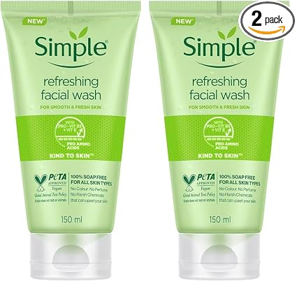 Simple Kind To Skin Refreshing Facial Wash 150 ml (Pack of 2)