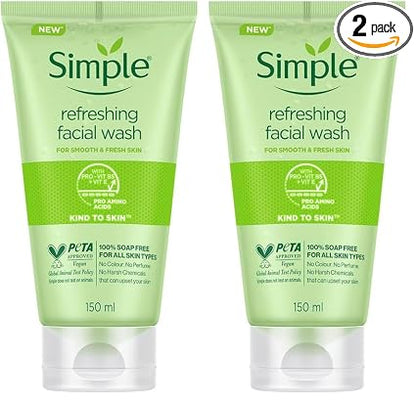 Simple Kind To Skin Refreshing Facial Wash 150 ml (Pack of 2)