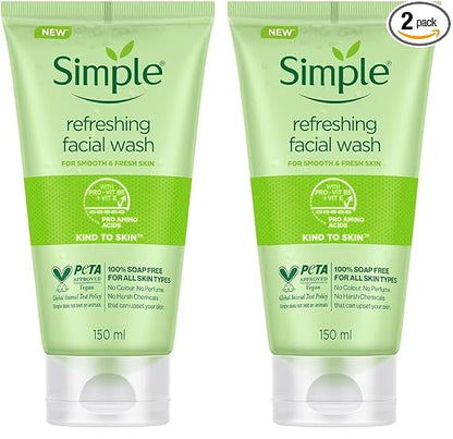 Simple Kind To Skin Refreshing Facial Wash 150 ml (Pack of 2)
