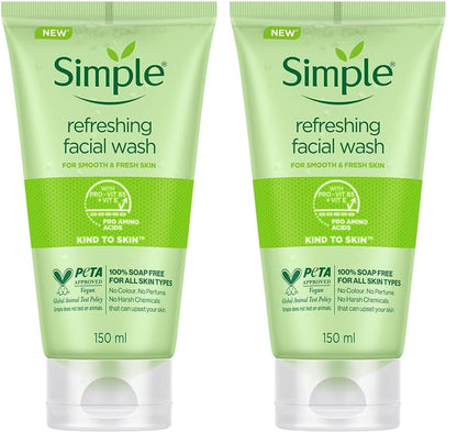Simple Kind To Skin Refreshing Facial Wash 150 ml (Pack of 2)