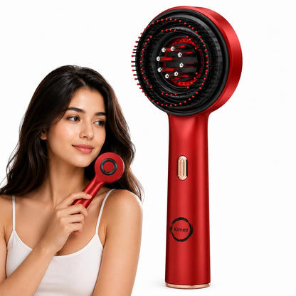 KIMEE Premium Electric Scalp Massager Comb with 3-in-1 Hair Oil Applicator (Multicolour), Shiatsu Head Massage Brush for Hair Growth & Stress Relief, Portable Detangling Set, Head Relaxation at Home