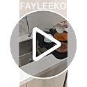 Fayleeko Silicone Dish Drying Mat for Kitchen Counter Heat Resistant, Non-Slip, Built-in Drain Lip Kitchen Sink Mat 23×17 inch (Black, Large)