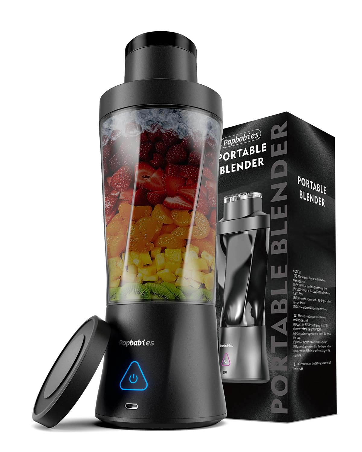DENPLUS Portable Blender - USB Rechargeable Travel Juicer with Digital Display