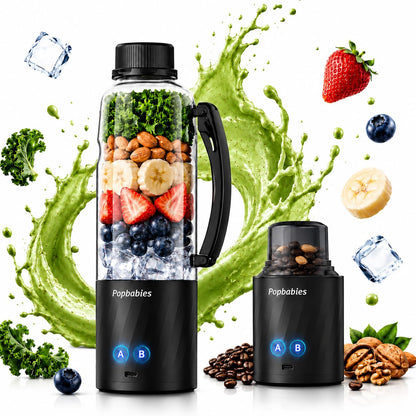 DENPLUS Portable Blender - USB Rechargeable Travel Juicer with Digital Display