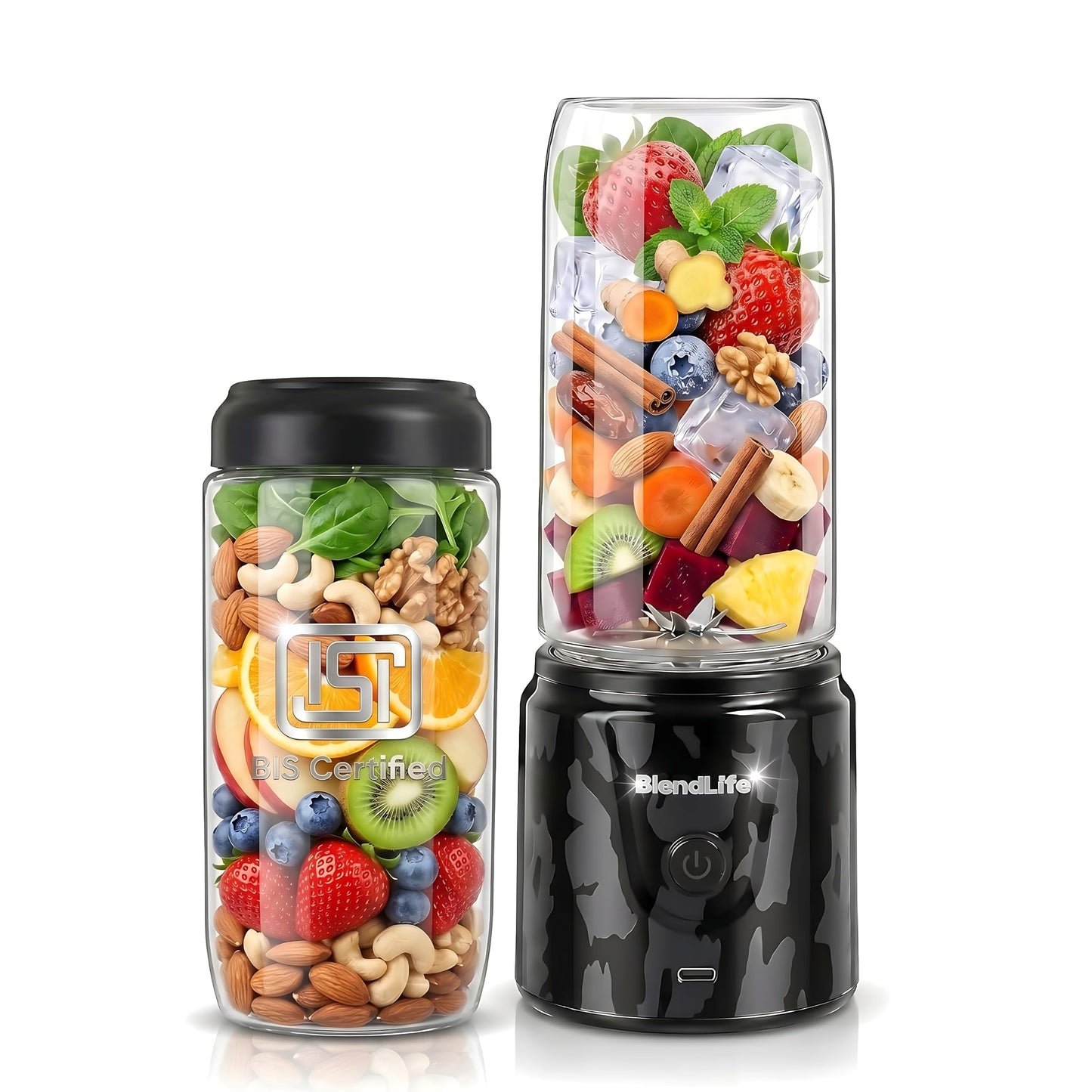 DENPLUS Portable Blender - USB Rechargeable Travel Juicer with Digital Display